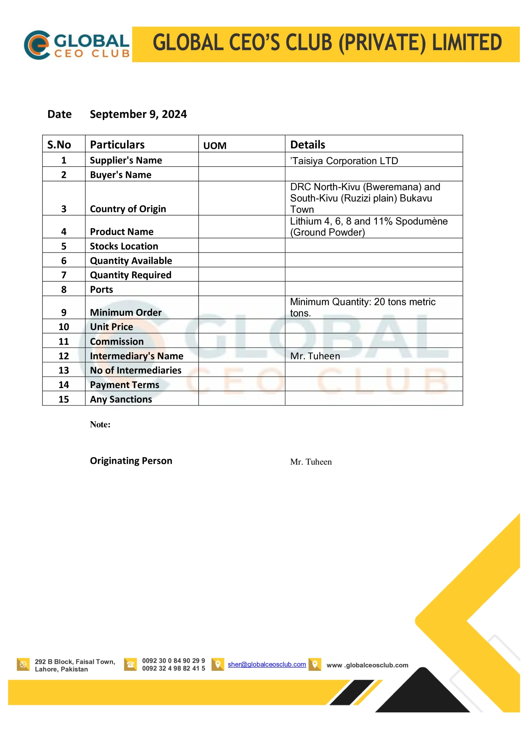 Lithium Powder-Tuheen